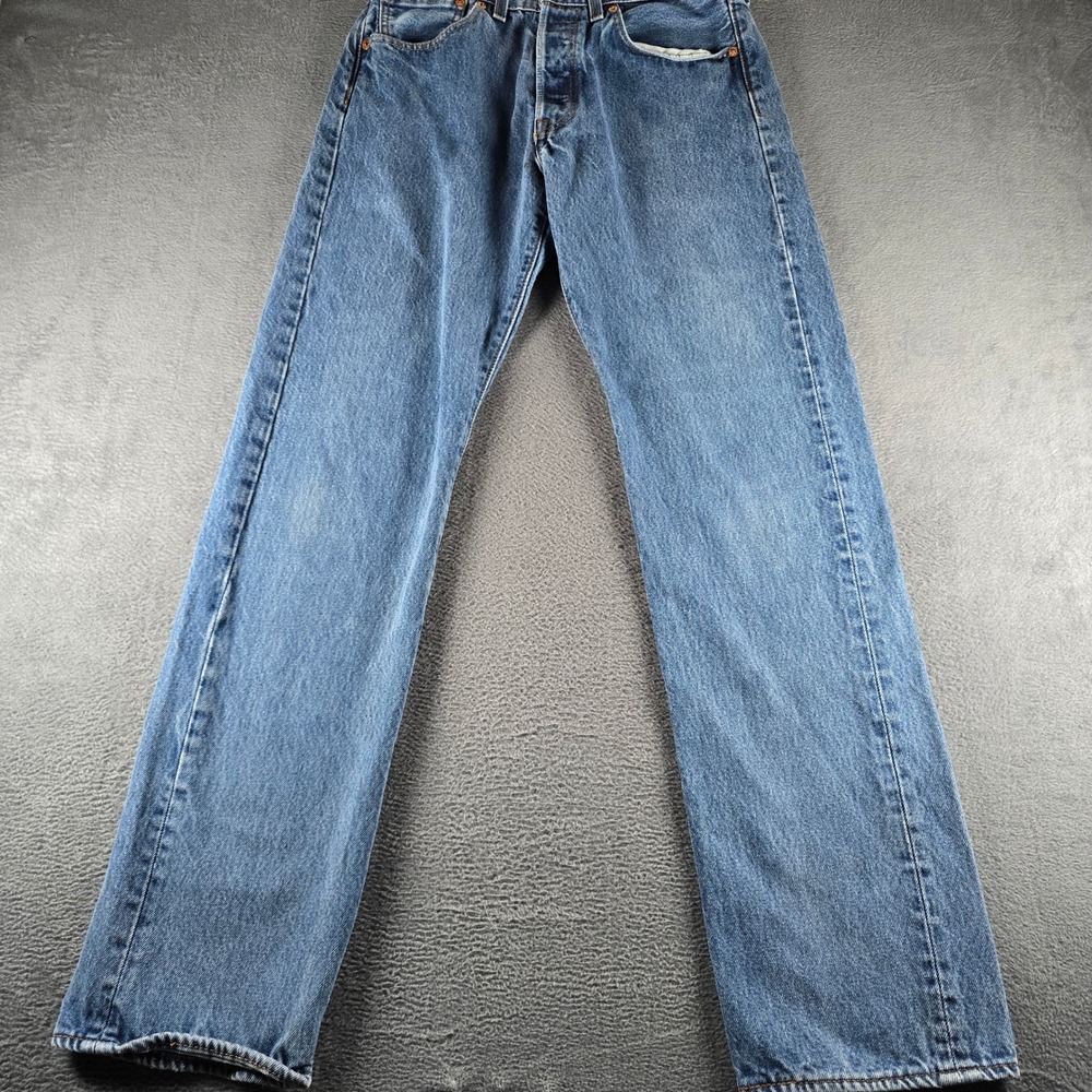 Levis 501 Original Fit Mens Straight Leg Blue Denim Jeans Size 31x32